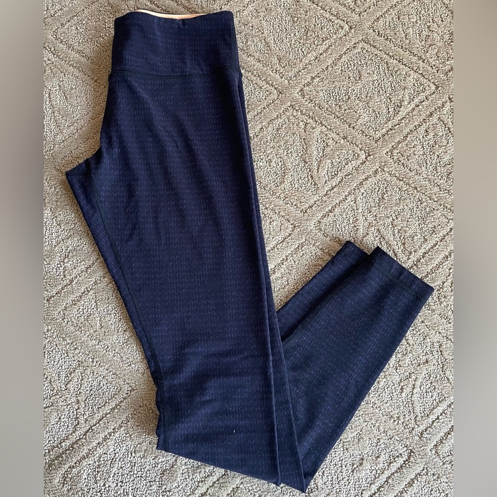 LULULEMON women’s Wunder Under Black Purple Printed Leggings Sz 10